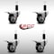 Service Caster 3'' SS Black Poly Swivel 1-1/4'' Expanding Stem Caster Set Total Lock Brake, 4PK SCC-SSEXTTL20S314-PPUB-BLK-114-4 - alternate 2
